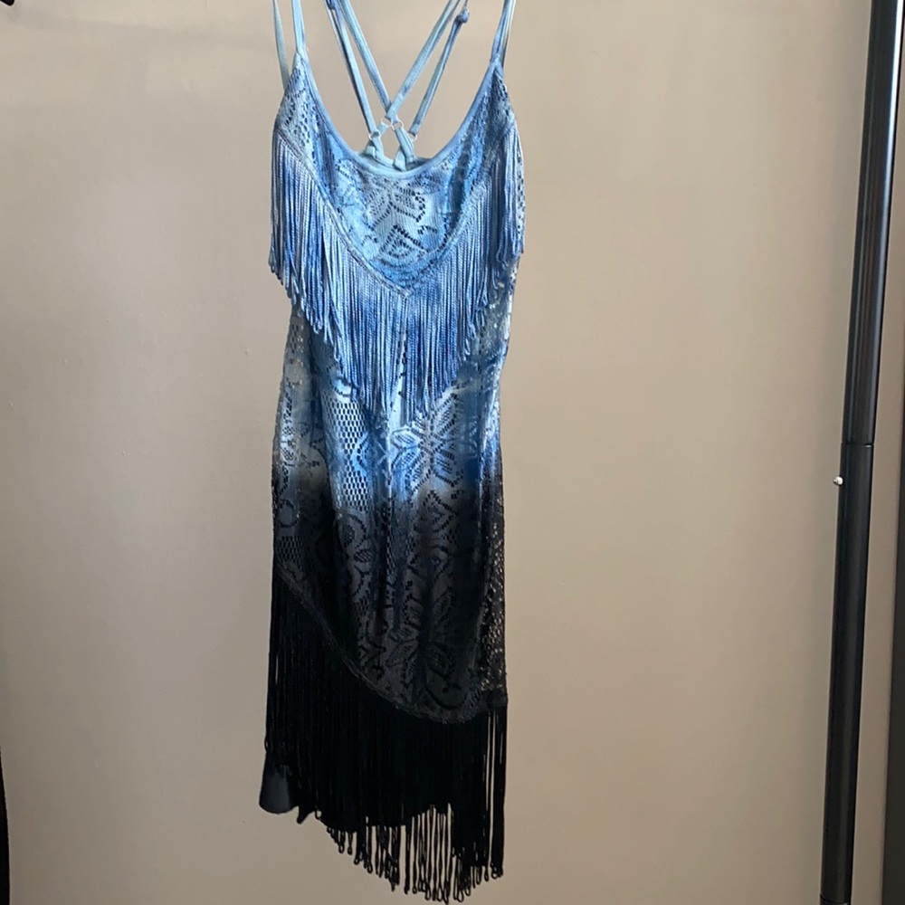 Free People Asymmetrical Ombré Mini Dress Size 0